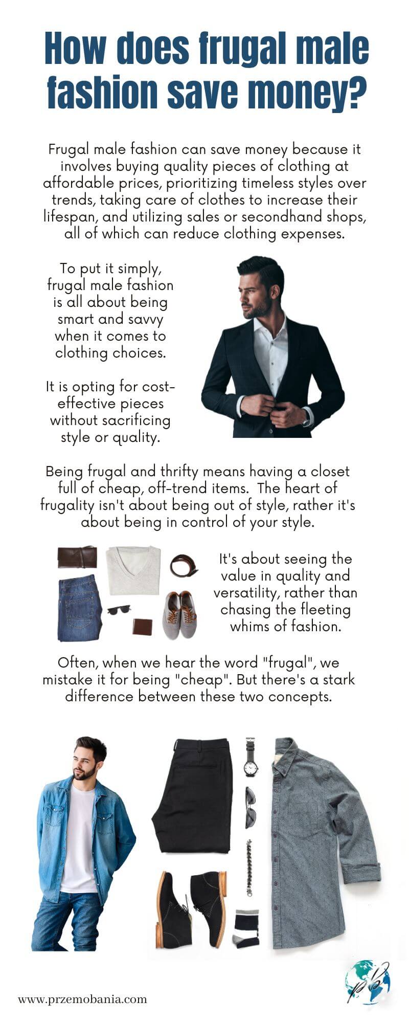 Does frugal male fashion save money infographic