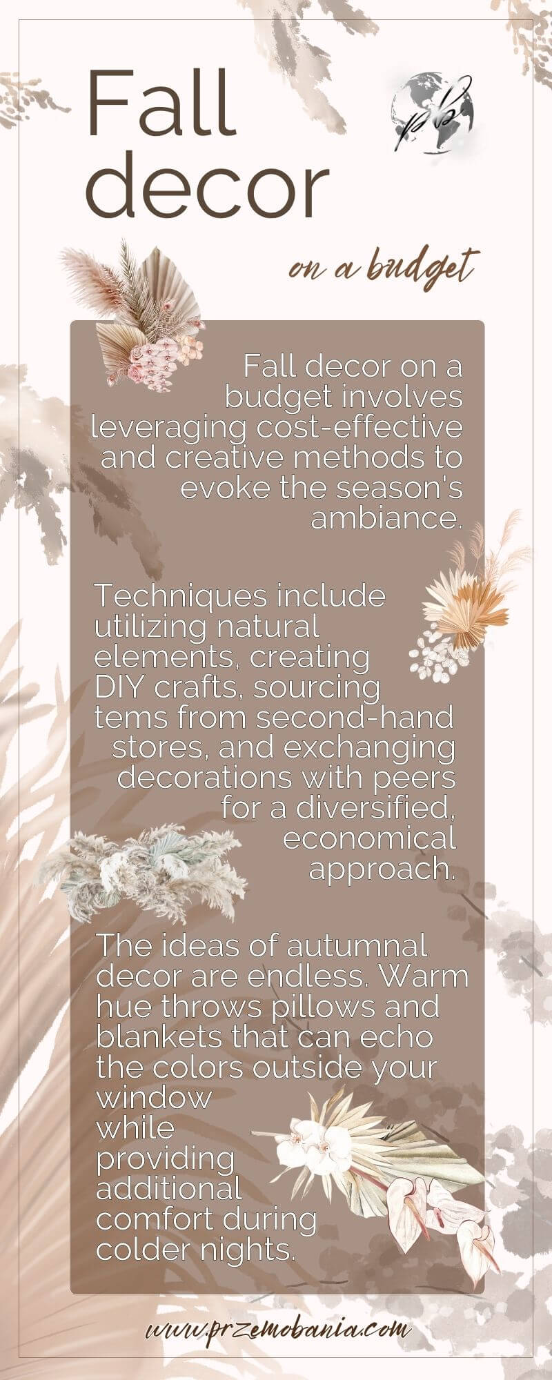 Fall decor on a budget infographic