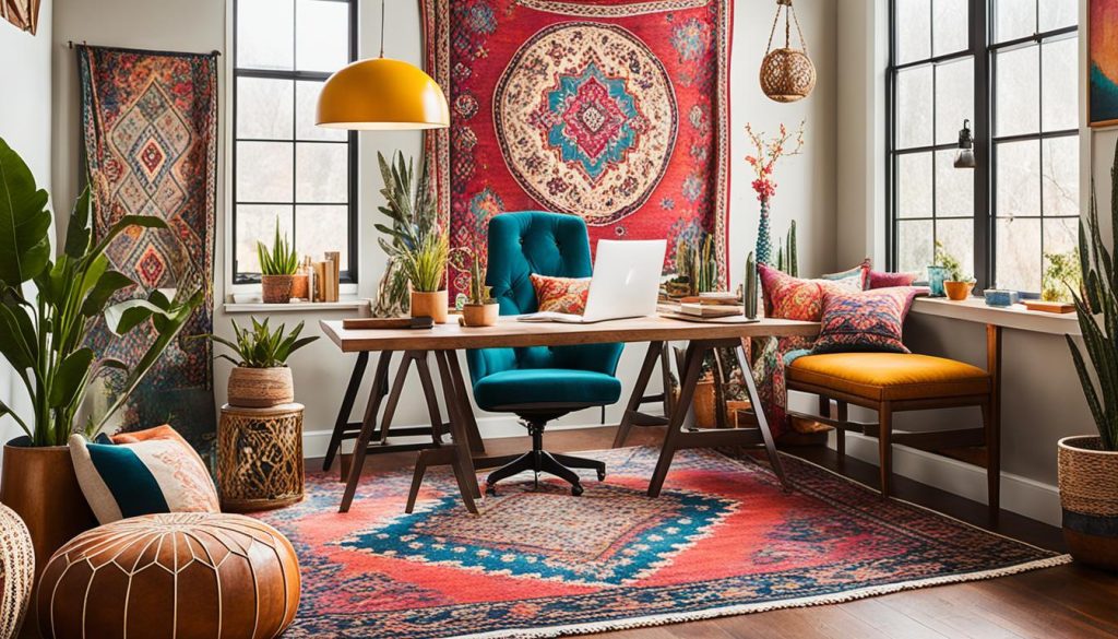 Artistic Bohemian Office Décor