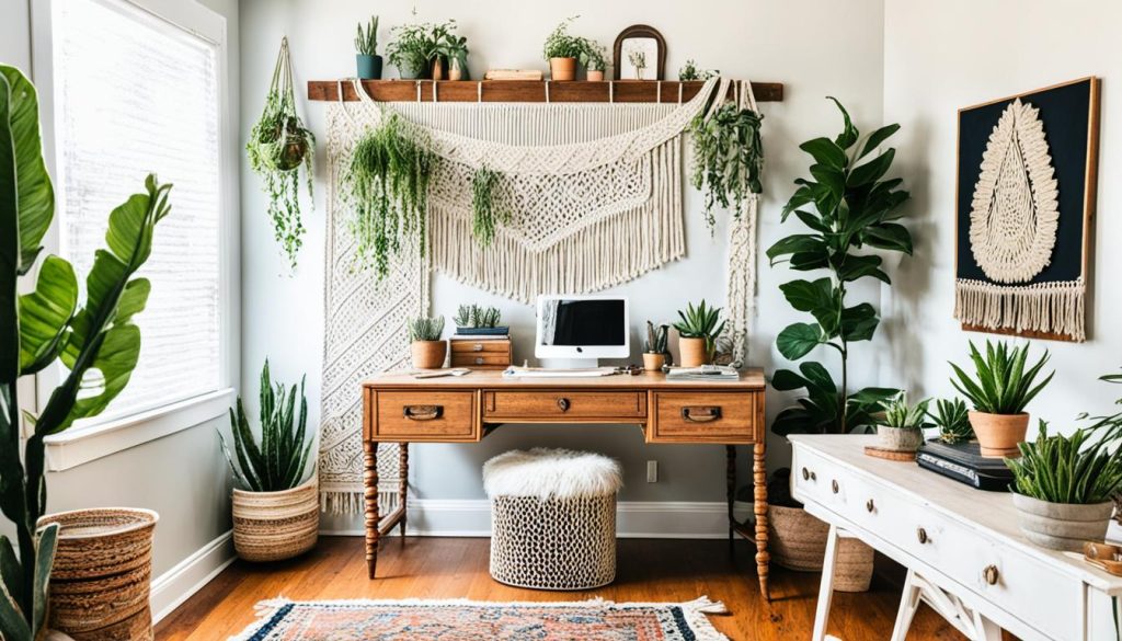 Boho home office design