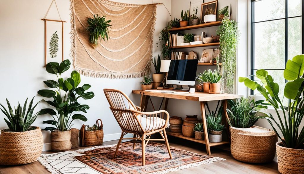 Boho office decor