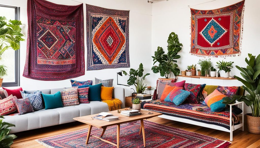 Ethnic Textiles in Bohemian Office