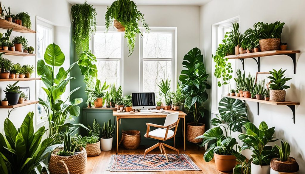 Houseplants in Bohemian Office