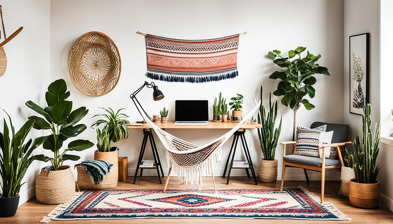 Relaxing Boho Workspace