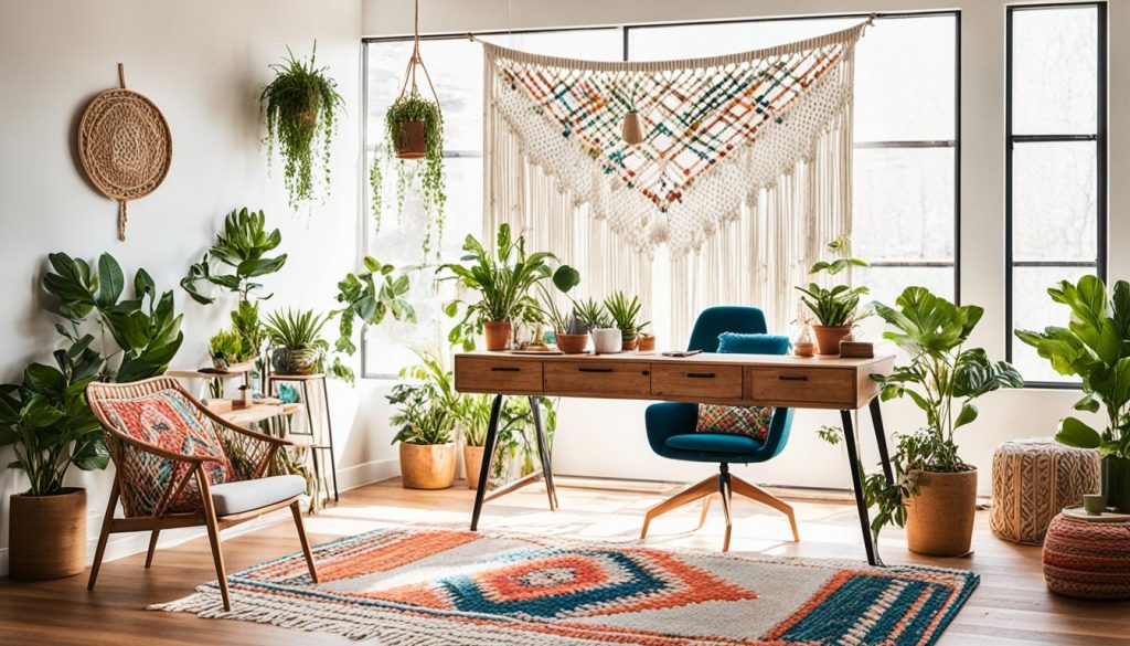 Unique bohemian office decor