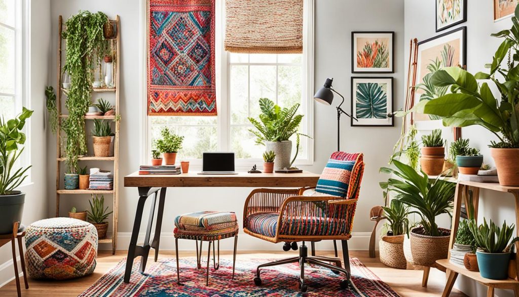 Vibrant Bohemian Home Office