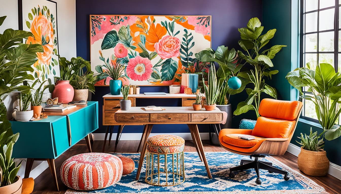 Vibrant Bohemian Touches for Home Offices