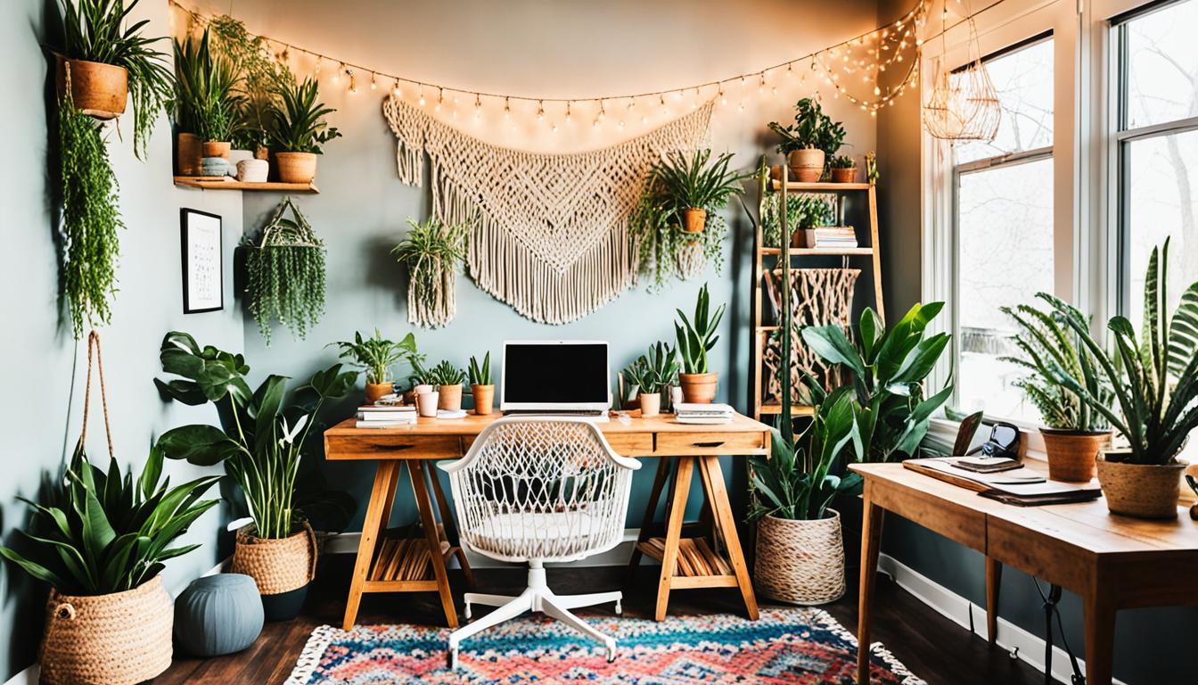 Vibrant Boho Office Space