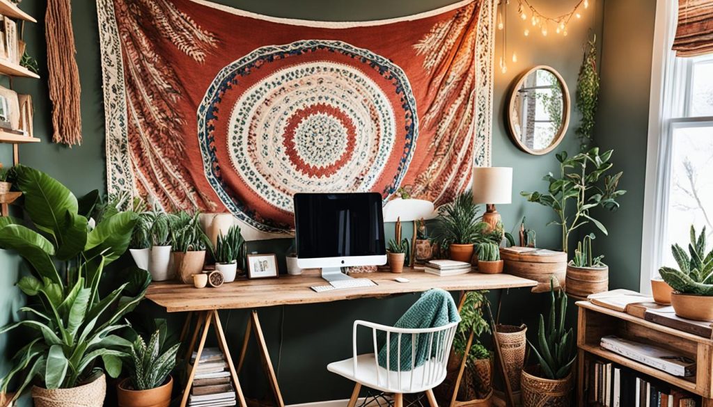 bohemian home office design