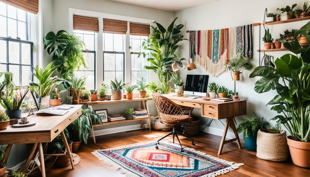 bohemian home office design