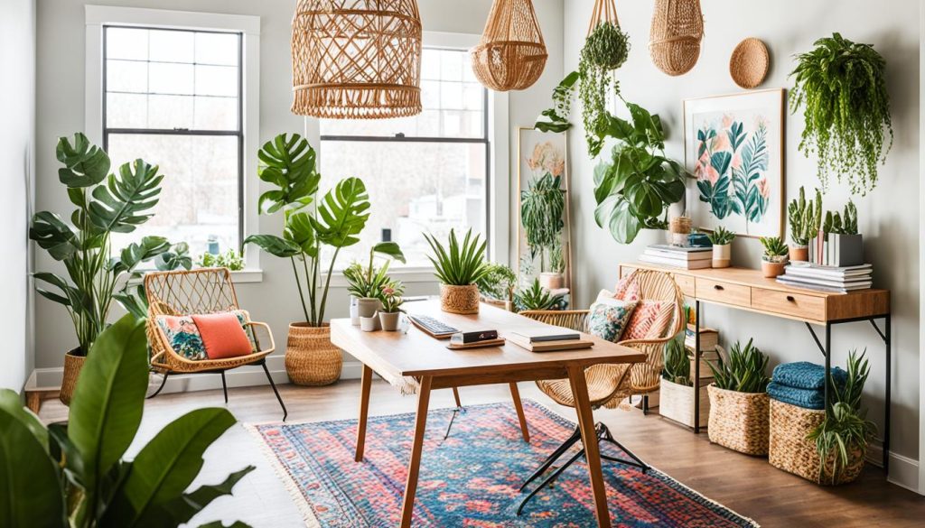 boho chic office space