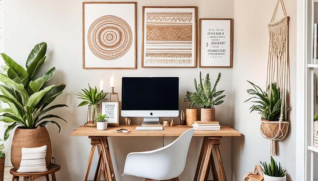 boho décor home office