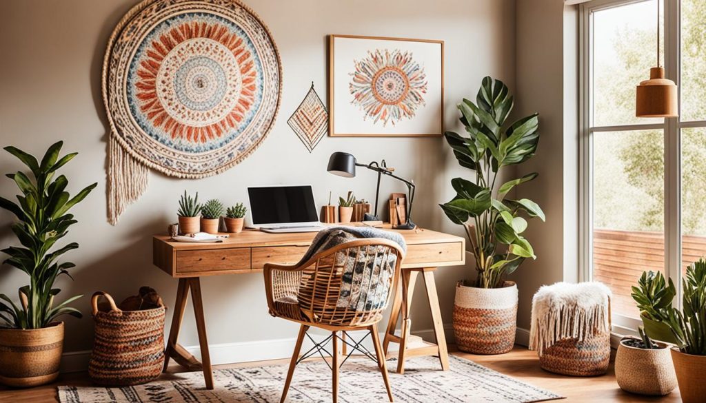 boho-inspired home office