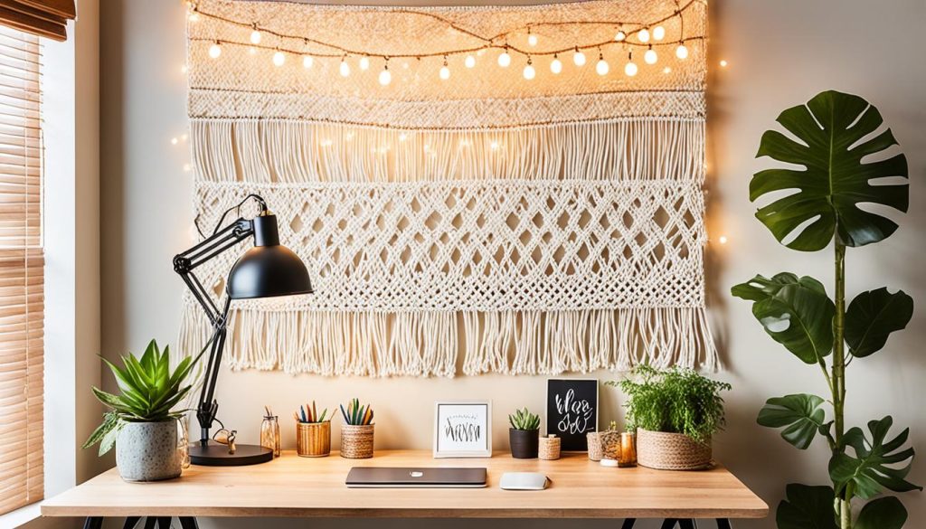 boho office lighting