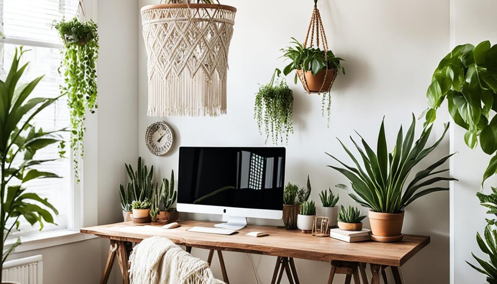 boho office lighting