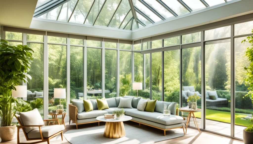 glass-enclosed sunroom