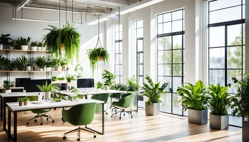 office with plants