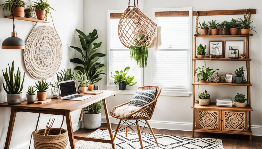 small boho office