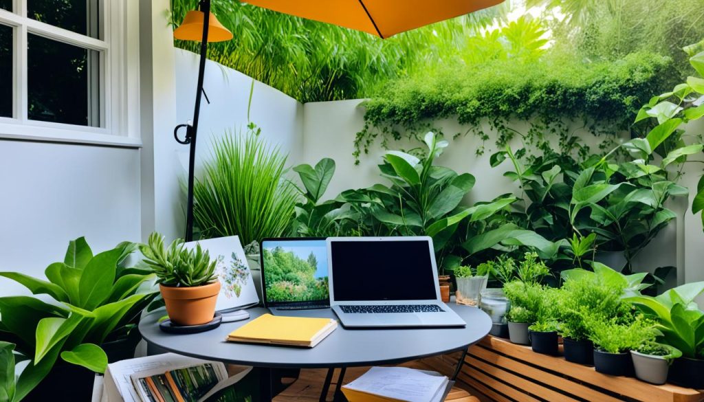 small space patio office