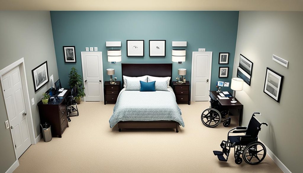 Accessible bedroom electrical layout