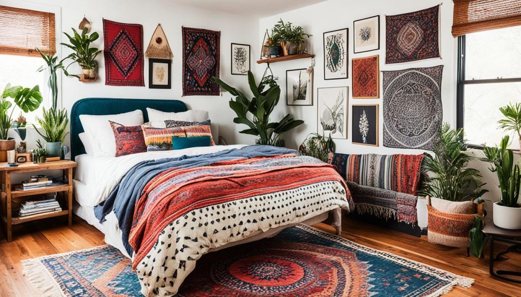 Bohemian bedroom art