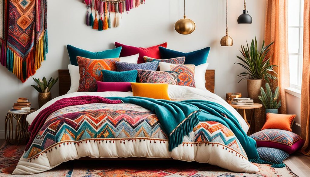 Bohemian throw pillows