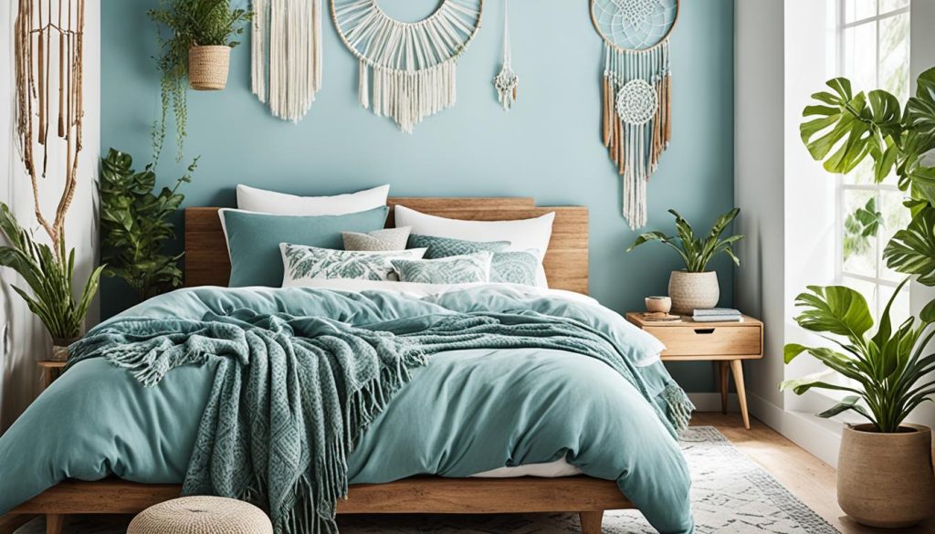 Boho bedroom color scheme