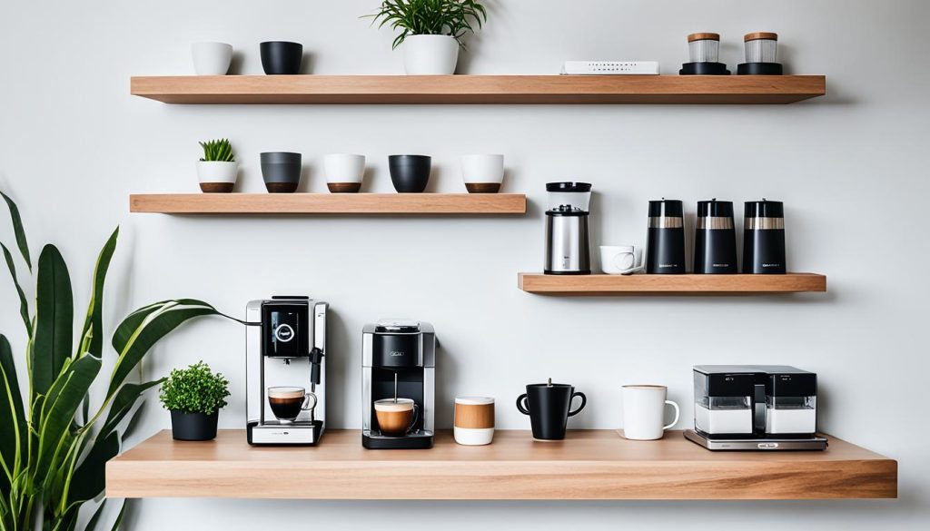 Floating Shelves Coffee Station