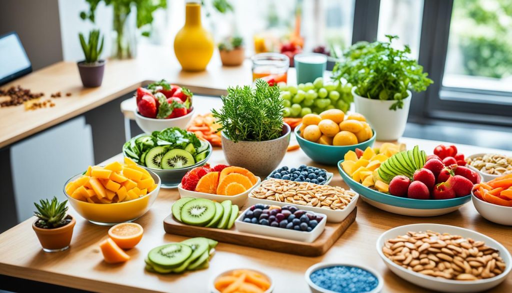 Healthy snacks in home office