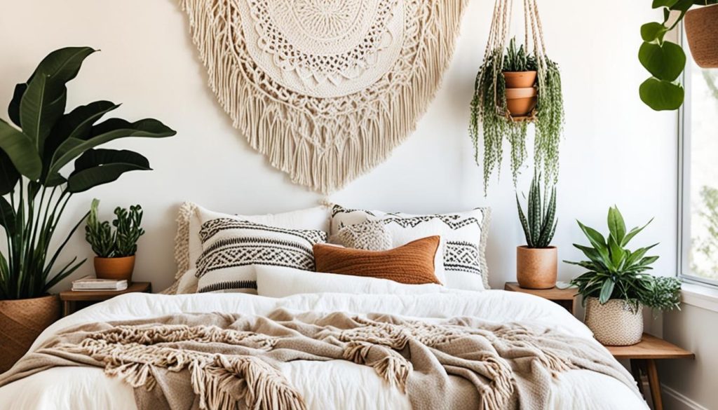 Neutral bohemian bedroom