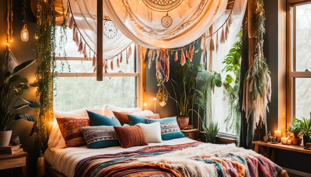 bohemian canopy bed