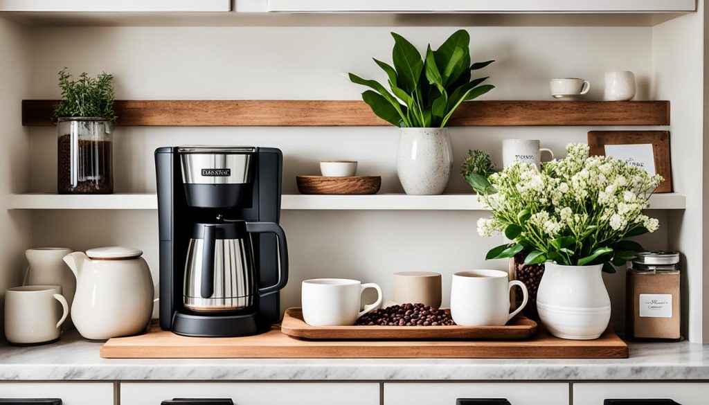 coffee station in butler's pantry