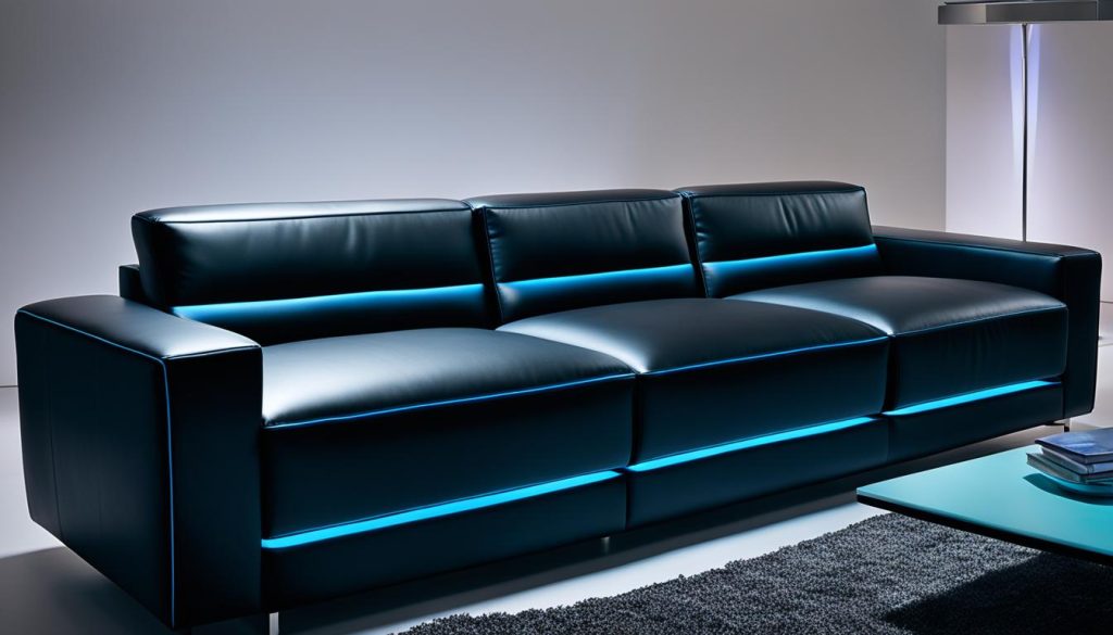 colorful lighting for black furniture