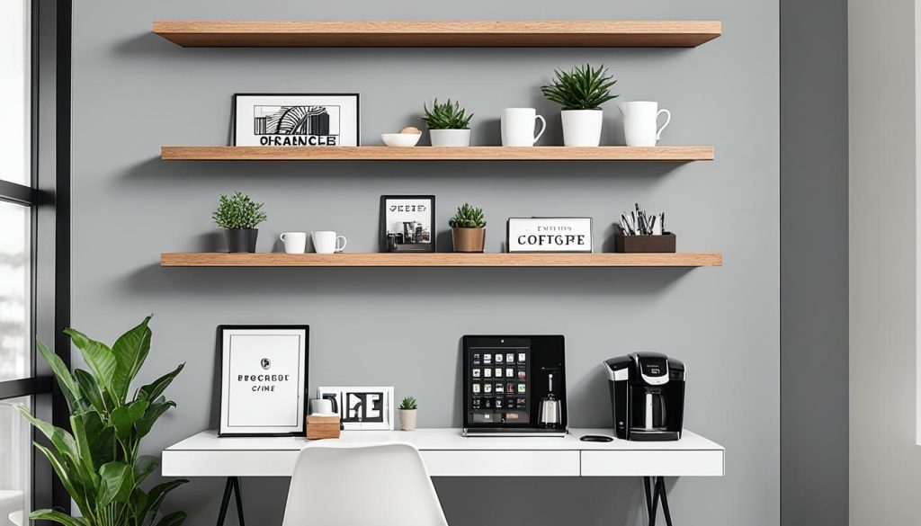 custom shelf for coffee station