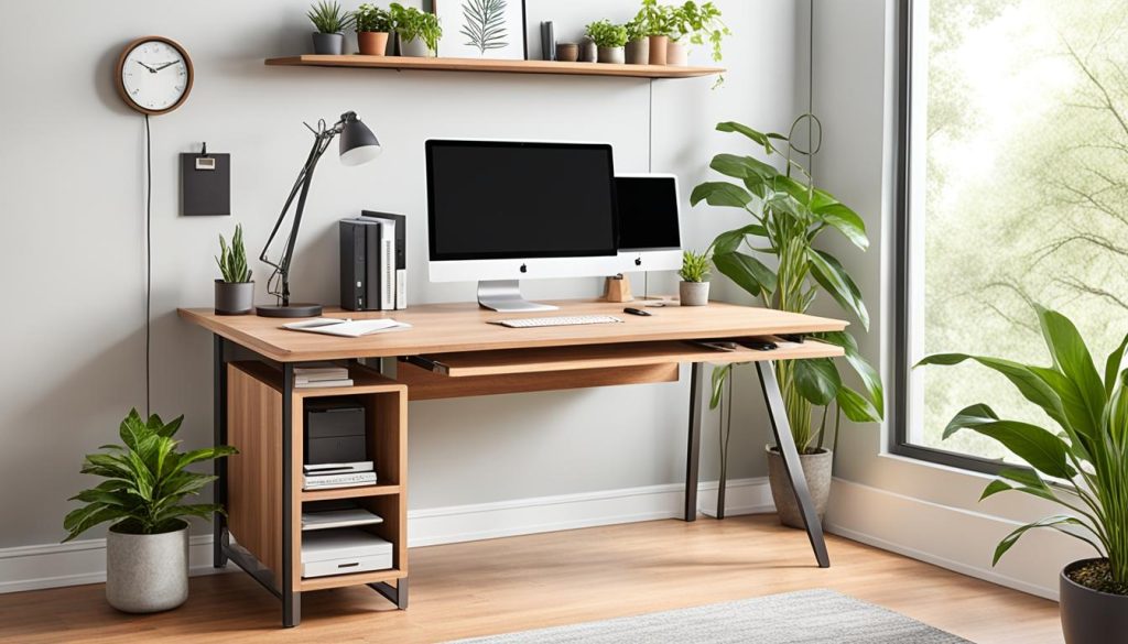 desk with storage and cable management