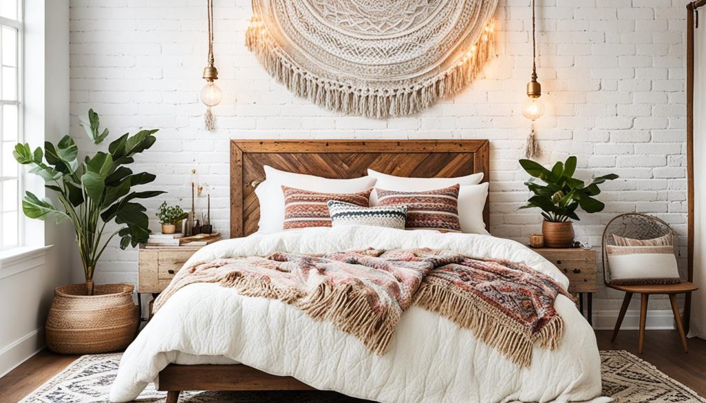 distressed wood boho decor