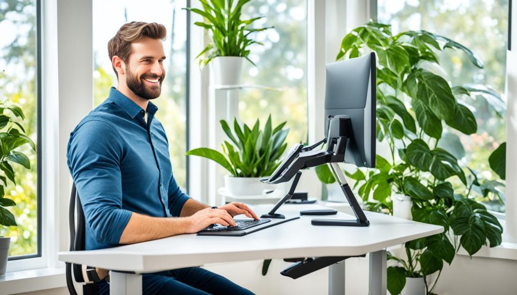 ergonomic desk setup