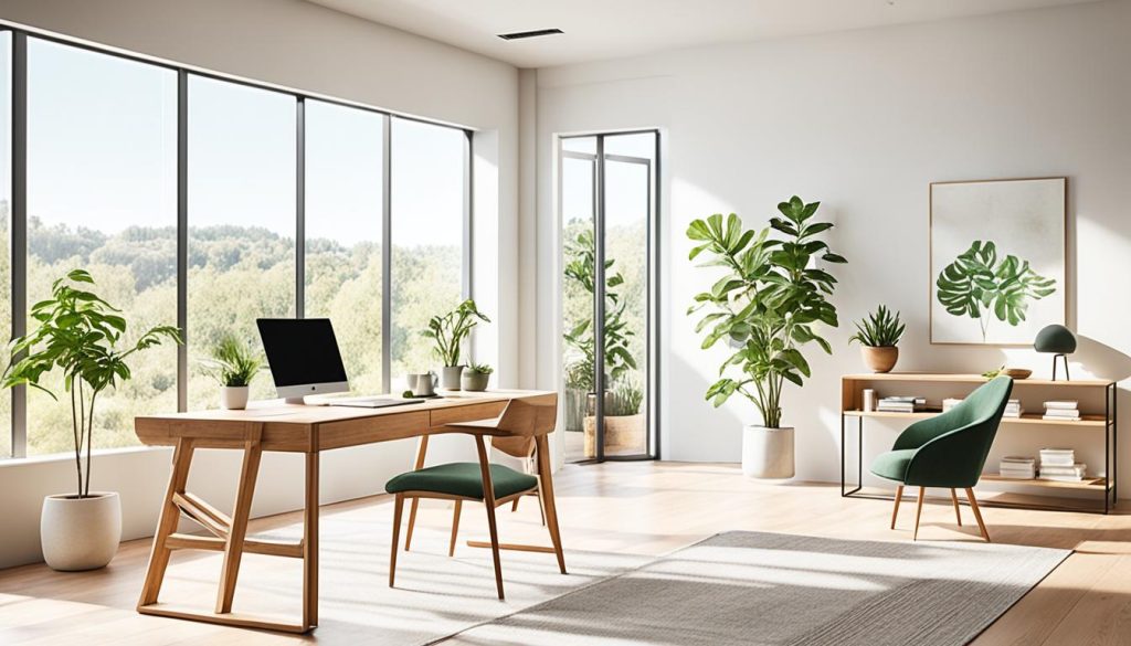 minimalist sunroom office