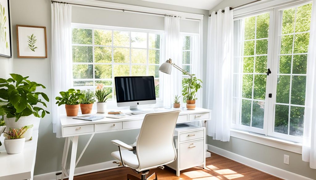 natural lighting sunroom office