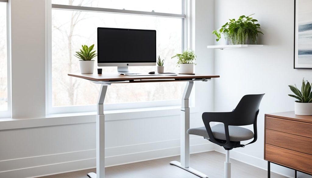 standing desk in home office