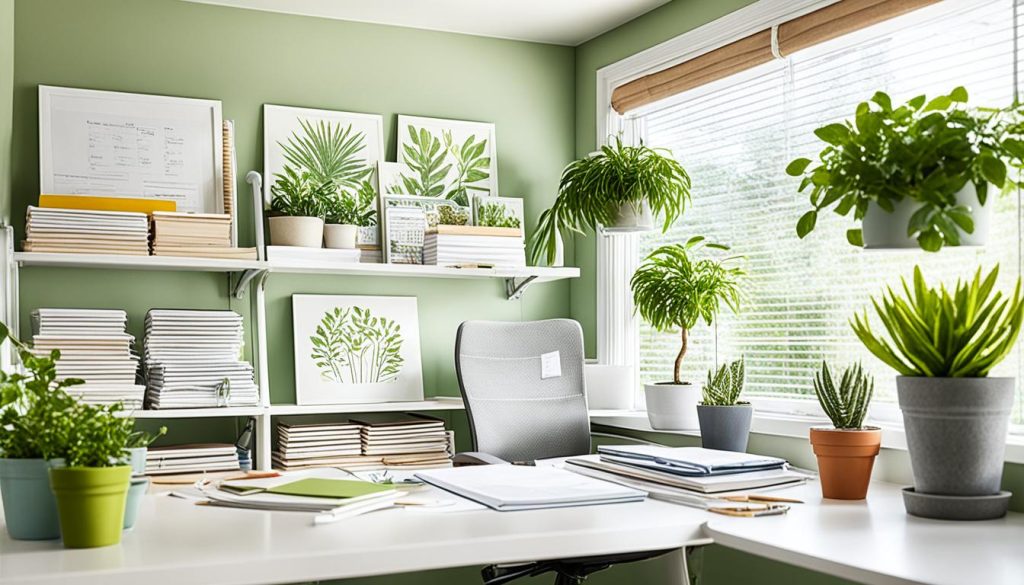 sunroom office organization