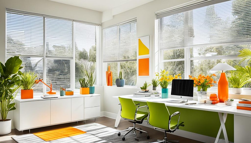 vibrant home office decor