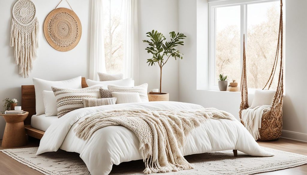 white boho bedroom