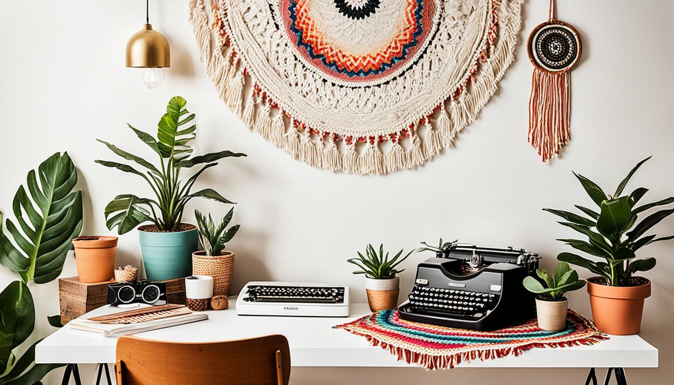 Adding Boho Elements to Retro Revival Home Office