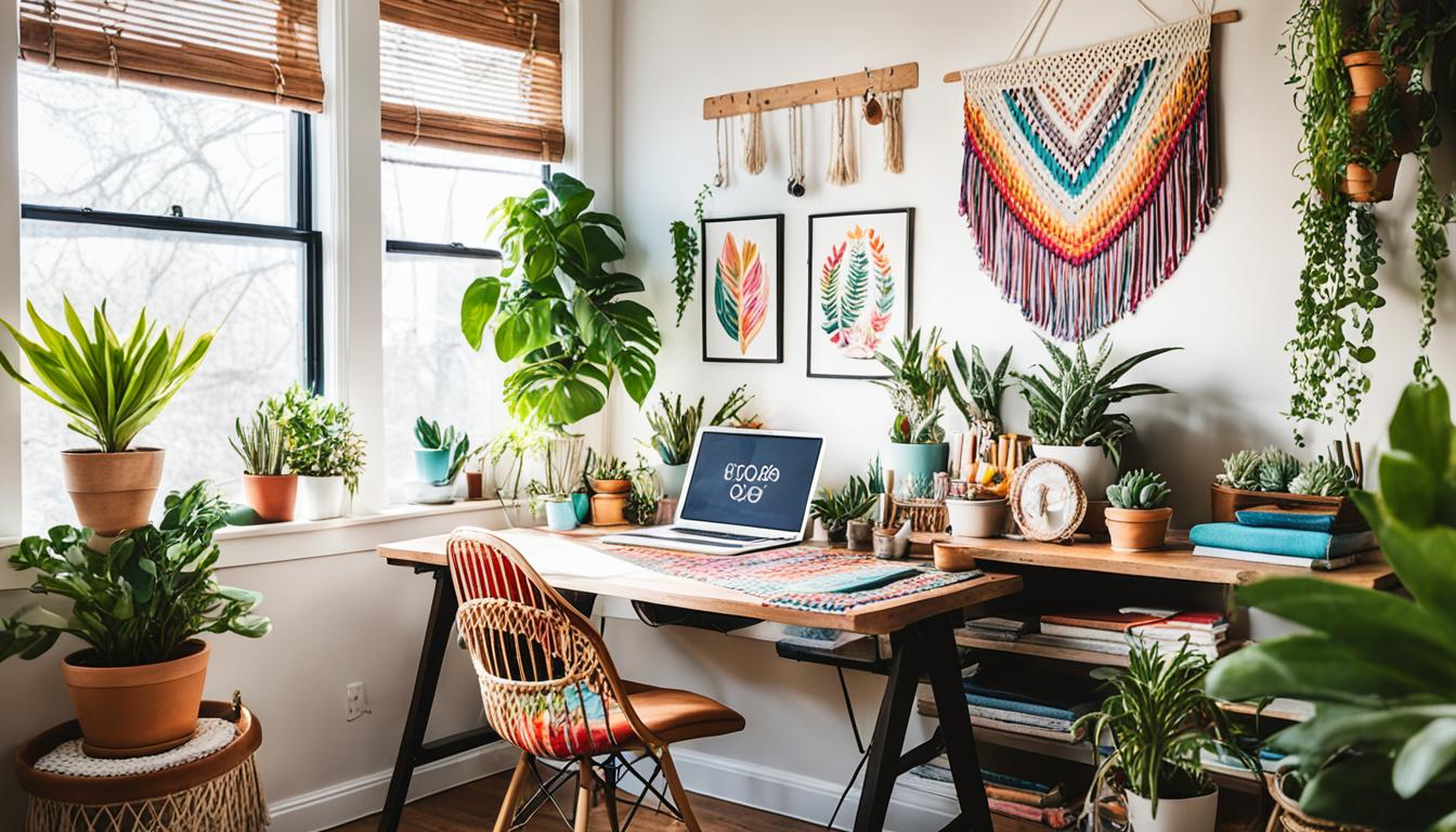 Boho Style in Retro Revival Home Offices