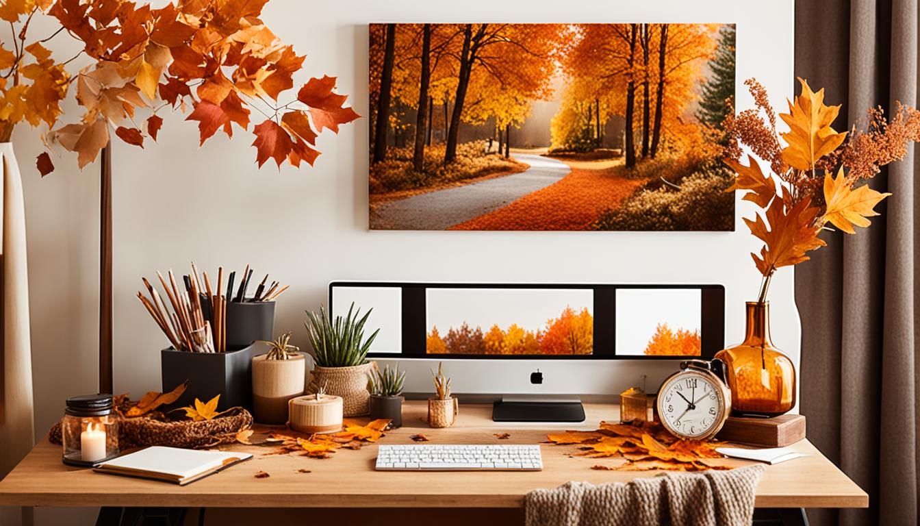 Natural Fall Elements in Home Office Décor