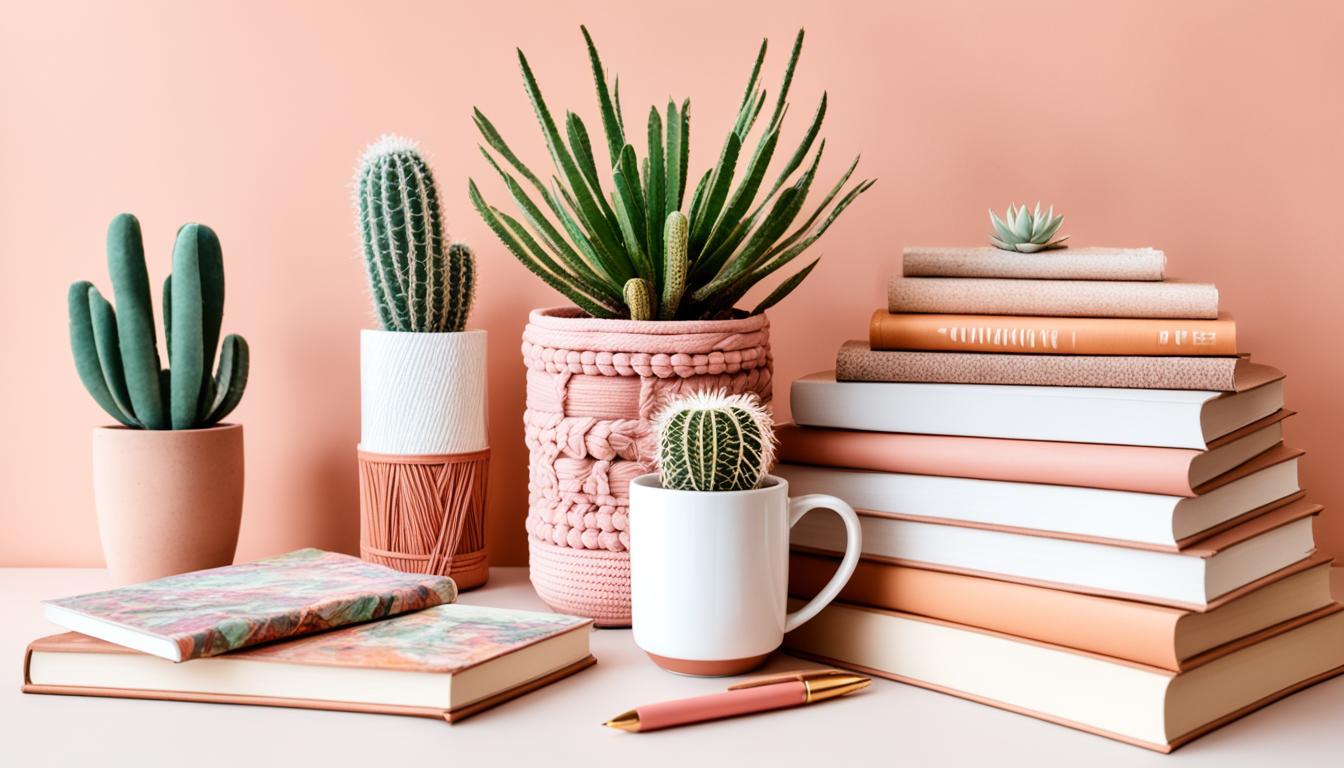 Top Pink Boho desk accessories