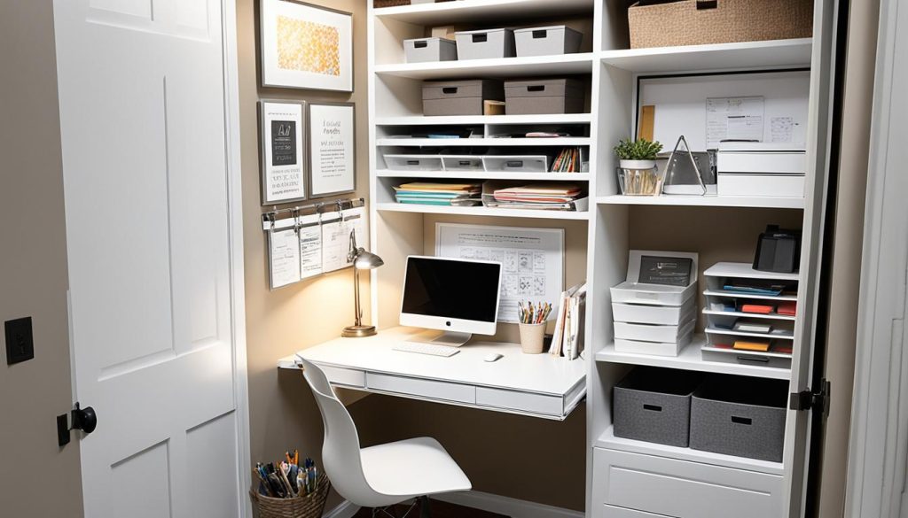 home office in closet