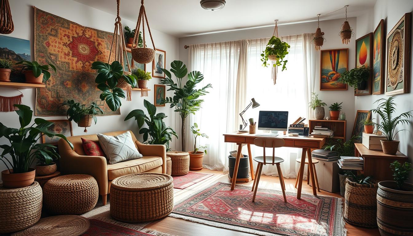 Bohemian home office decor ideas