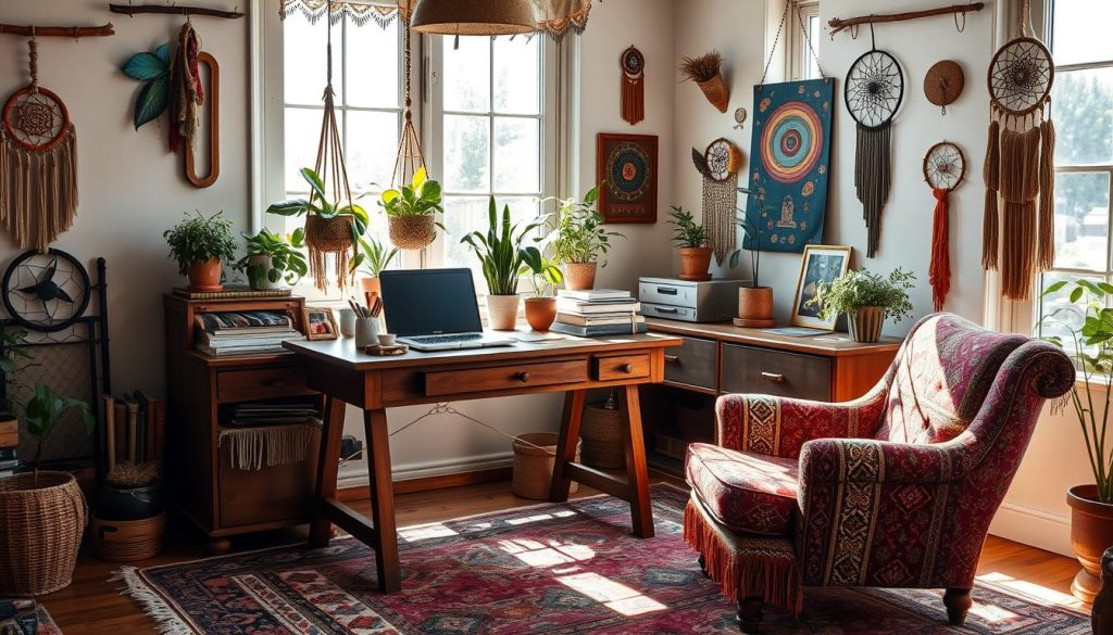 Boho office setup